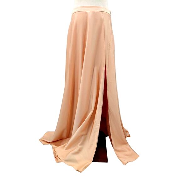 LULU'S SZ S strut and Stun Champagne Satin A line maxi skirt  NEW B75 - Picture 1 of 7